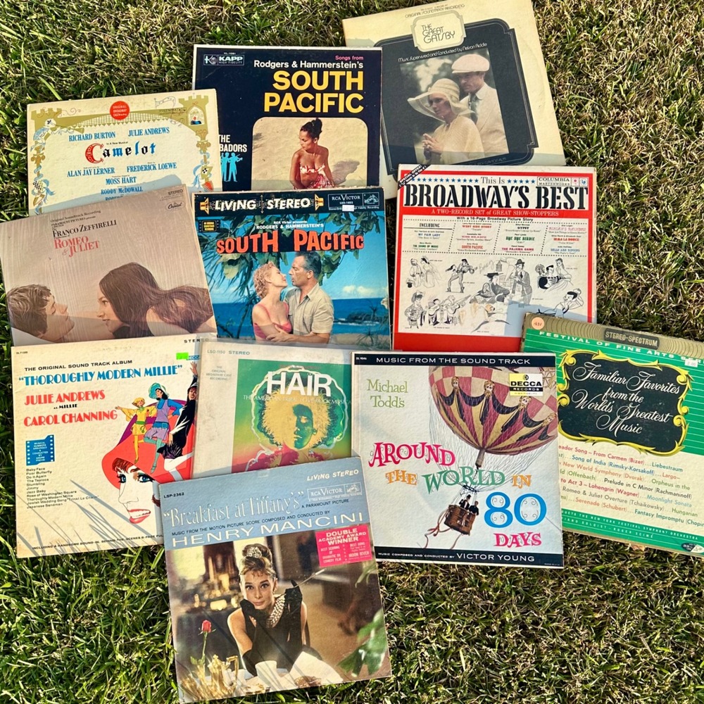 Vintage 11 Vinyl Record Lot 33 RPM 12" Movie Soundtracks Broadway Musicas